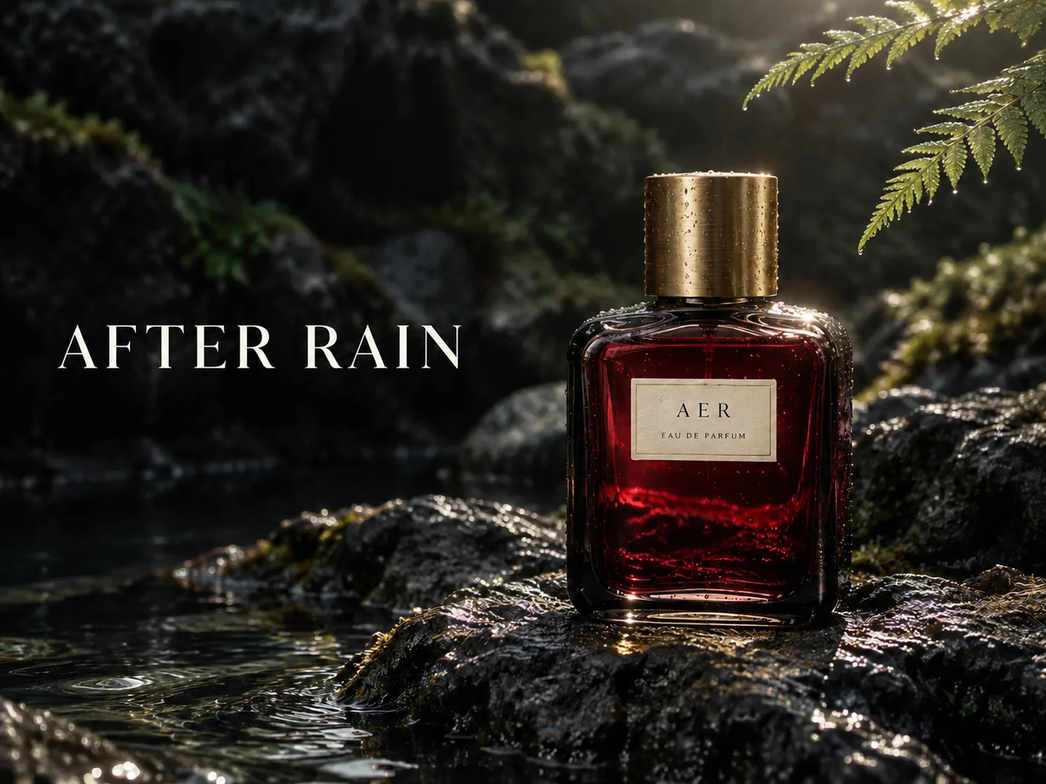 The previous output is the reference. The edit asks for red perfume liquid while keeping the composition and label.